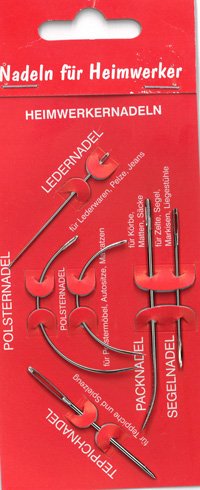 Kit 6 Agujas de Coser Curvadas para Cuero, Manualidades, Bricolaje