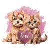 Transfer DTF Textil 24x23 cm - Puppies Love