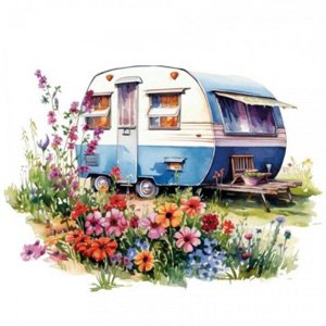Transfer DTF Textil 24x23 cm - Caravan 1