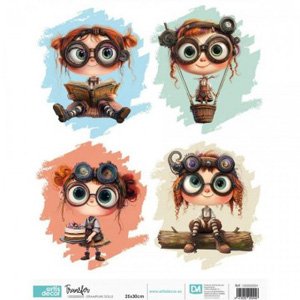 004 Transfer DTF Textil 25x30 cm - Muñecas Steampunk