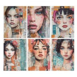 Transfer DTF Textil 25x30 cm - Retrato Femenino 6