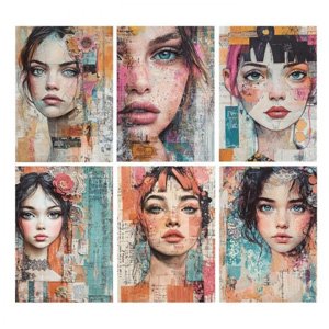 Transfer DTF Textil 25x30 cm - Retrato Femenino 6