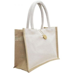 Bolso Crudo Botón 28x21x12 cm