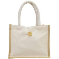 Bolso Crudo Botón 28x21x12 cm