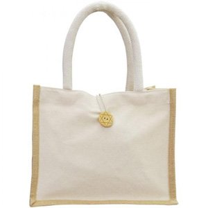 Bolso Crudo Botón 28x21x12 cm