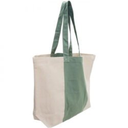 Bolsa Bicolor Verde/Crudo 100% Algodón 50x36x12 cm