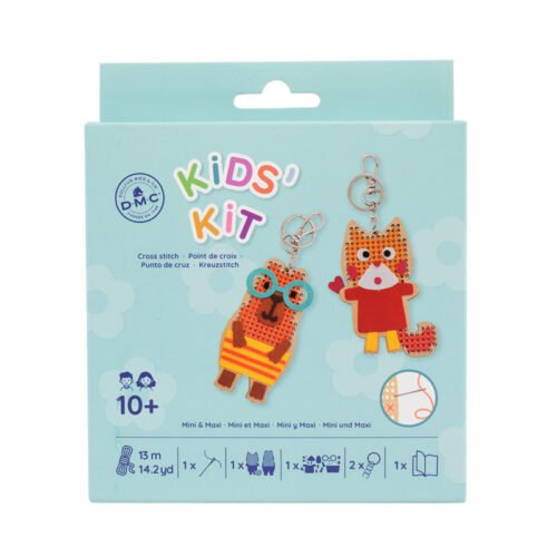 Kit Infantil Punto de Cruz - Llaveros Mini y Maxi