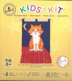 Kit Infantil Punto Recto Gato en la Noche